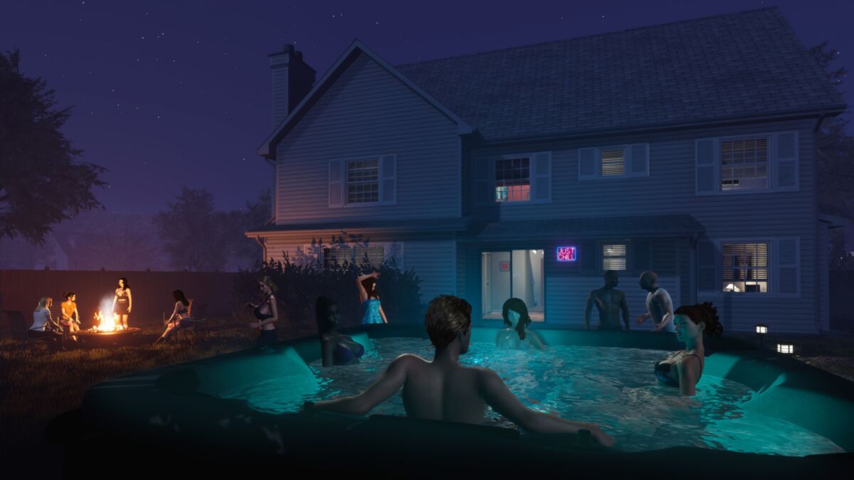 House Party [INPROGRESS, V0.20.0] (EEK! Games, LLC) [Uncen] [2021, Adv, SLG, 3D, Sandbox, männlicher Held, Romantik, Komödie, Drogen, Korruption, Belästigung, Point \u0026 Click, mehrere Enden 