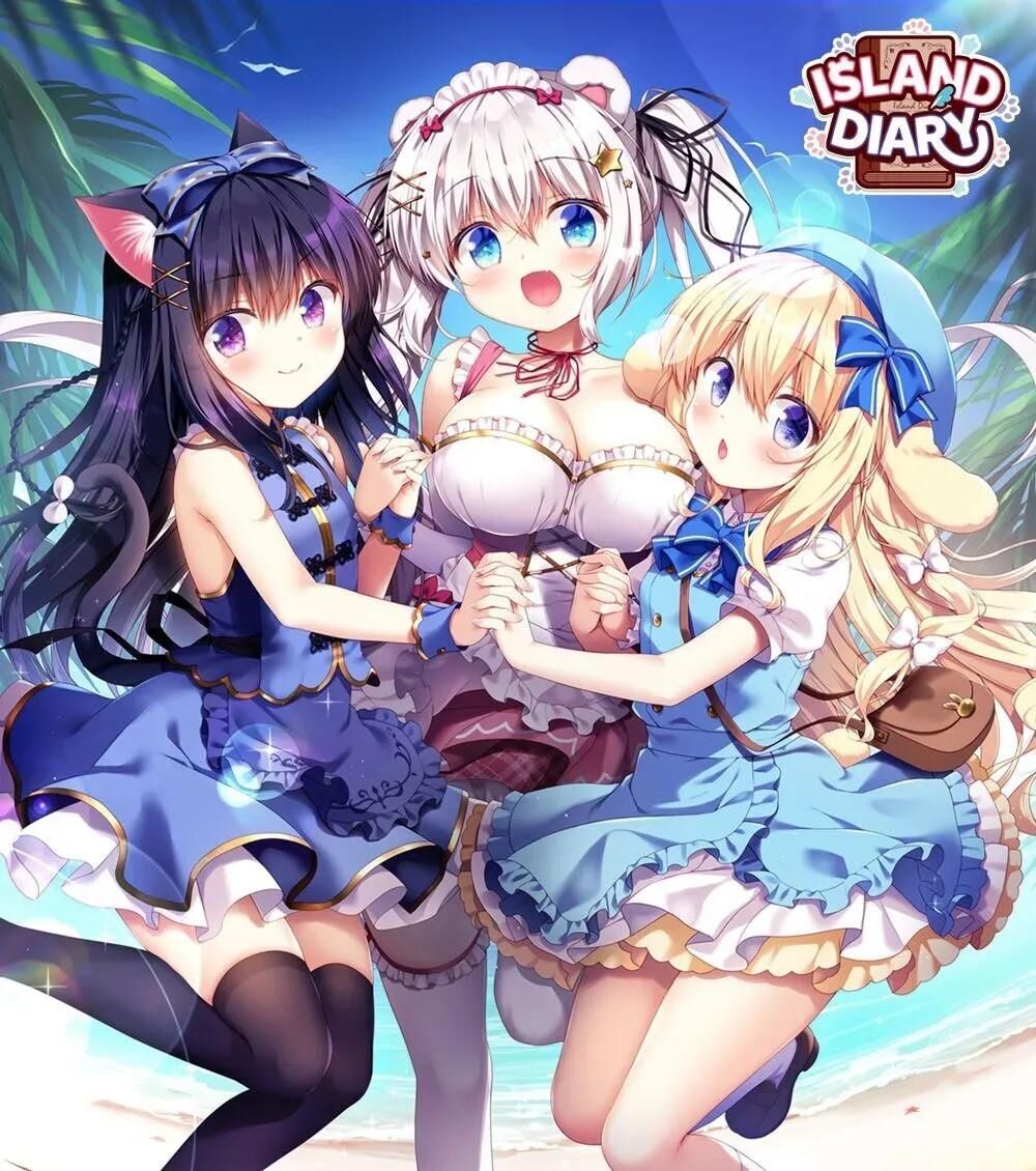 Island Diary (Watakubi) [Cen] [2021, Adv, Beach, Big Tits, Blonde Hair, Blowjob, Bunny Girl, Comedy, Male Hero, Island, Neko, Silver Hair, Small Tits, Titjob, TwinTail, Virgin]